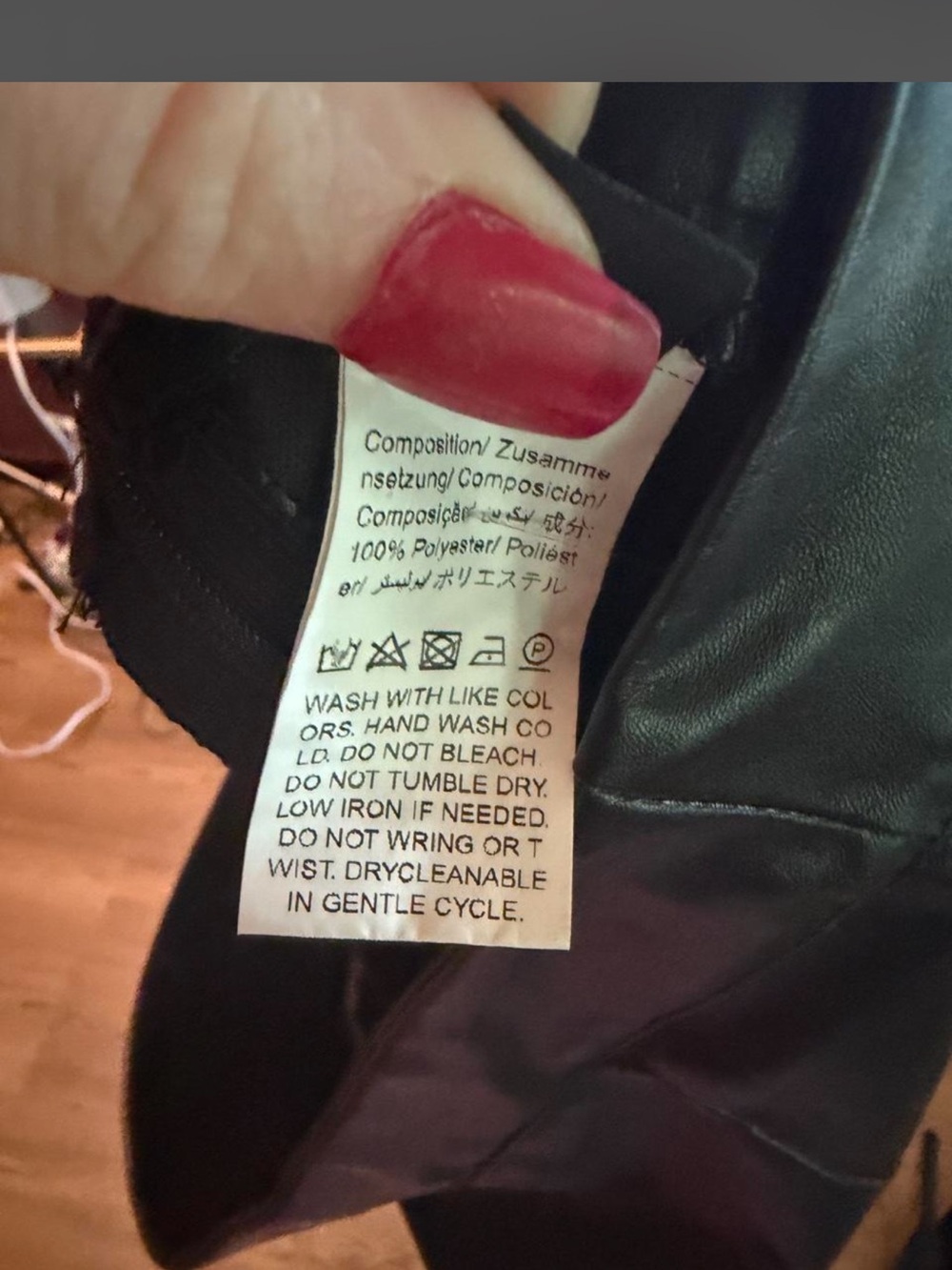 Black Faux Leather Mini Skirt - Picture 5 of 5